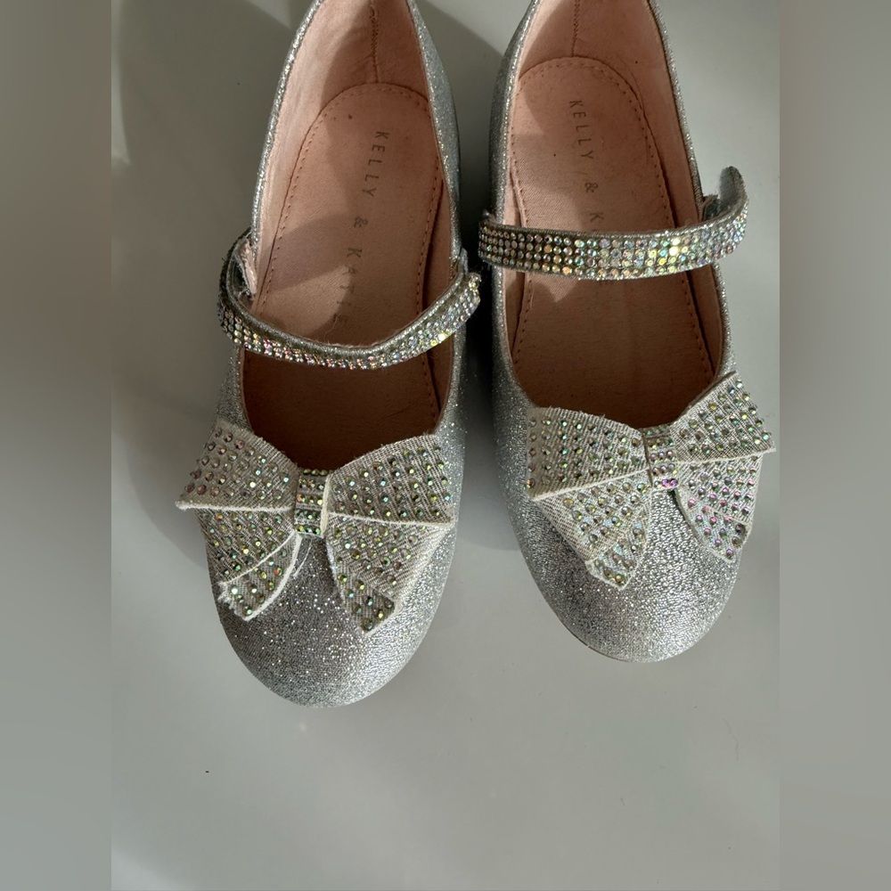 Kelly & Katie Sparkling Silver Kids Dress Shoes